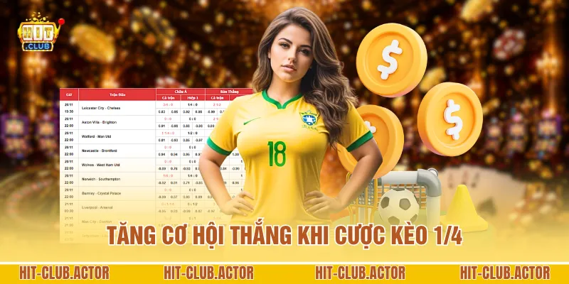 Tăng cơ hội thắng khi cược kèo 1/4